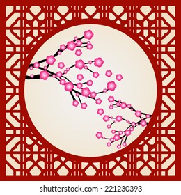 Abstract traditional chinese window frame