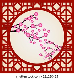 Abstract traditional chinese window frame
