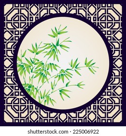 Abstract traditional chinese window frame