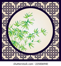 Abstract traditional chinese window frame