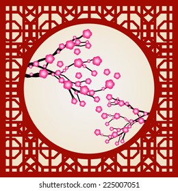 Abstract traditional chinese window frame