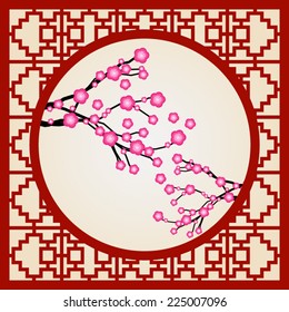 Abstract traditional chinese window frame