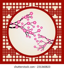 Abstract traditional chinese window frame