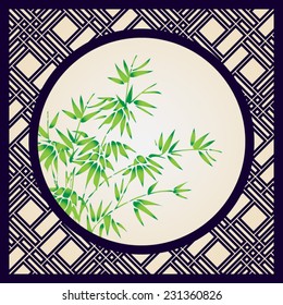 Abstract traditional chinese window frame