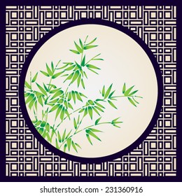 Abstract traditional chinese window frame