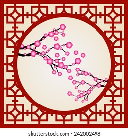 Abstract traditional chinese window frame