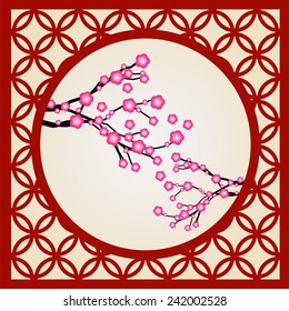 Abstract traditional chinese window frame