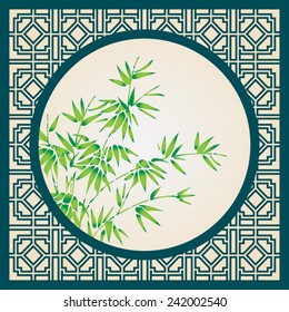 Abstract traditional chinese window frame