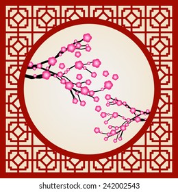 Abstract traditional chinese window frame
