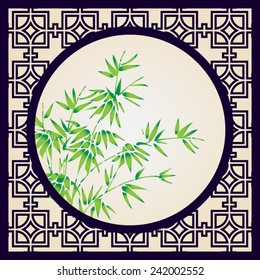 Abstract traditional chinese window frame