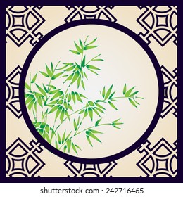 Abstract traditional chinese window frame