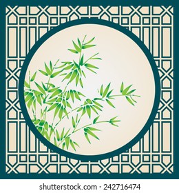 Abstract traditional chinese window frame