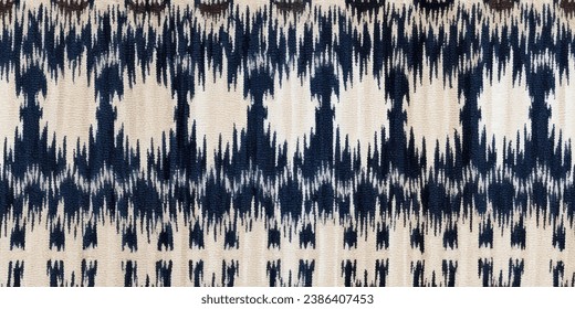 Abstract traditional folk antique graphic fabric line.Tribal embroidery stitch ikat repeat pattern. Ethnic Ikat tropical seamless pattern pastel tone. 