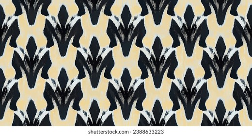 Abstract traditional folk antique graphic fabric line.Tribal embroidery stitch ikat repeat pattern. Ethnic Ikat tropical seamless pattern pastel tone. 