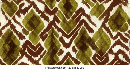 Abstract traditional folk antique graphic fabric line.Tribal embroidery stitch ikat repeat pattern. Ethnic Ikat tropical seamless pattern pastel tone. 