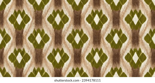 Abstract traditional folk antique graphic fabric line.Tribal embroidery stitch ikat repeat pattern. Ethnic Ikat tropical seamless patter.