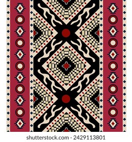 abstract Traditional geometric ethnic fabric pattern ornate elements with ethnic patterns design for textiles, rugs, clothing, sarong, scarf, batik, wrap, embroidery, print, curtain, carpet, wallpaper