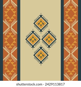 abstract Traditional geometric ethnic fabric pattern ornate elements with ethnic patterns design for textiles, rugs, clothing, sarong, scarf, batik, wrap, embroidery, print, curtain, carpet, wallpaper