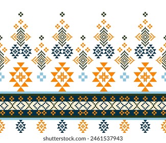 abstract Traditional geometric ethnic fabric pattern ornate elements with ethnic patterns design for textiles, rugs, clothing, sarong, scarf, batik, wrap, embroidery, print, curtain, carpet, wallpaper