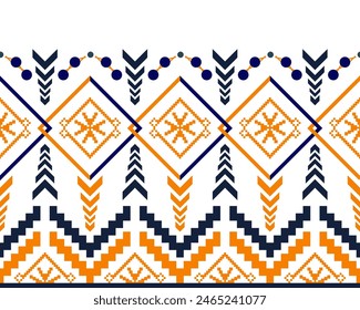 abstract Traditional geometric ethnic fabric pattern ornate elements with ethnic patterns design for textiles, rugs, clothing, sarong, scarf, batik, wrap, embroidery, print, curtain, carpet, wallpaper