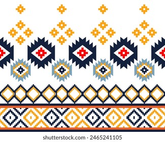 abstract Traditional geometric ethnic fabric pattern ornate elements with ethnic patterns design for textiles, rugs, clothing, sarong, scarf, batik, wrap, embroidery, print, curtain, carpet, wallpaper