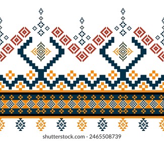 abstract Traditional geometric ethnic fabric pattern ornate elements with ethnic patterns design for textiles, rugs, clothing, sarong, scarf, batik, wrap, embroidery, print, curtain, carpet, wallpaper