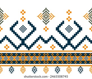 abstract Traditional geometric ethnic fabric pattern ornate elements with ethnic patterns design for textiles, rugs, clothing, sarong, scarf, batik, wrap, embroidery, print, curtain, carpet, wallpaper
