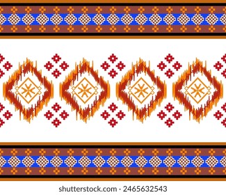 abstract Traditional geometric ethnic fabric pattern ornate elements with ethnic patterns design for textiles, rugs, clothing, sarong, scarf, batik, wrap, embroidery, print, curtain, carpet, wallpaper