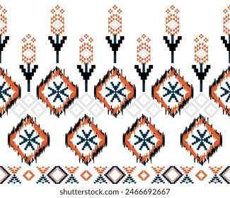 abstract Traditional geometric ethnic fabric pattern ornate elements with ethnic patterns design for textiles, rugs, clothing, sarong, scarf, batik, wrap, embroidery, print, curtain, carpet, wallpaper