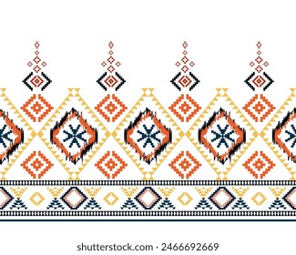 abstract Traditional geometric ethnic fabric pattern ornate elements with ethnic patterns design for textiles, rugs, clothing, sarong, scarf, batik, wrap, embroidery, print, curtain, carpet, wallpaper
