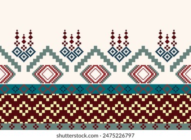 abstract Traditional geometric ethnic fabric pattern ornate elements with ethnic patterns design for textiles, rugs, clothing, sarong, scarf, batik, wrap, embroidery, print, curtain, carpet