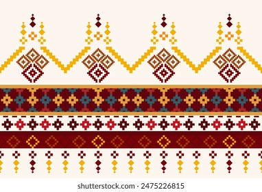 abstract Traditional geometric ethnic fabric pattern ornate elements with ethnic patterns design for textiles, rugs, clothing, sarong, scarf, batik, wrap, embroidery, print, curtain, carpet