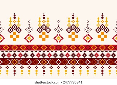 abstract Traditional geometric ethnic fabric pattern ornate elements with ethnic patterns design for textiles, rugs, clothing, sarong, scarf, batik, wrap, embroidery, print, curtain, carpet