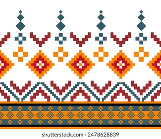 abstract Traditional geometric ethnic fabric pattern ornate elements with ethnic patterns design for textiles, rugs, clothing, sarong, scarf, batik, wrap, embroidery, print, curtain, carpet