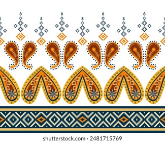 abstract Traditional geometric ethnic fabric pattern ornate elements with ethnic patterns design for textiles, rugs, clothing, sarong, scarf, batik, wrap, embroidery, print, curtain, carpet
