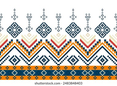 abstract Traditional geometric ethnic fabric pattern ornate elements with ethnic patterns design for textiles, rugs, clothing, sarong, scarf, batik, wrap, embroidery, print, curtain, carpet