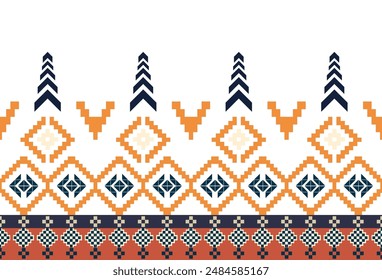 abstract Traditional geometric ethnic fabric pattern ornate elements with ethnic patterns design for textiles, rugs, clothing, sarong, scarf, batik, wrap, embroidery, print, curtain, carpet