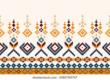 abstract Traditional geometric ethnic fabric pattern ornate elements with ethnic patterns design for textiles, rugs, clothing, sarong, scarf, batik, wrap, embroidery, print, curtain, carpet