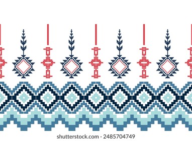 abstract Traditional geometric ethnic fabric pattern ornate elements with ethnic patterns design for textiles, rugs, clothing, sarong, scarf, batik, wrap, embroidery, print, curtain, carpet