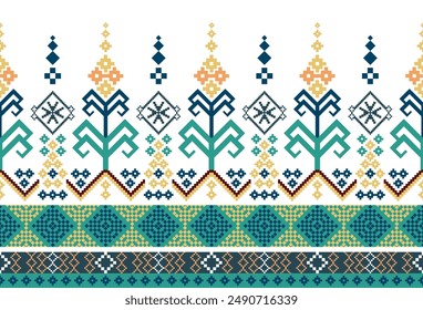 abstract Traditional geometric ethnic fabric pattern ornate elements with ethnic patterns design for textiles, rugs, clothing, sarong, scarf, batik, wrap, embroidery, print, curtain, carpet