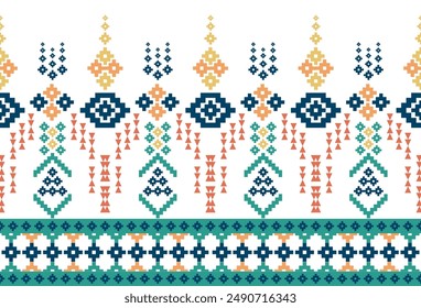 abstract Traditional geometric ethnic fabric pattern ornate elements with ethnic patterns design for textiles, rugs, clothing, sarong, scarf, batik, wrap, embroidery, print, curtain, carpet