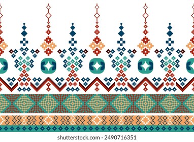 abstract Traditional geometric ethnic fabric pattern ornate elements with ethnic patterns design for textiles, rugs, clothing, sarong, scarf, batik, wrap, embroidery, print, curtain, carpet