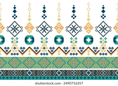 abstract Traditional geometric ethnic fabric pattern ornate elements with ethnic patterns design for textiles, rugs, clothing, sarong, scarf, batik, wrap, embroidery, print, curtain, carpet