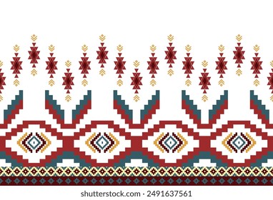 abstract Traditional geometric ethnic fabric pattern ornate elements with ethnic patterns design for textiles, rugs, clothing, sarong, scarf, batik, wrap, embroidery, print, curtain, carpet