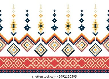 abstract Traditional geometric ethnic fabric pattern ornate elements with ethnic patterns design for textiles, rugs, clothing, sarong, scarf, batik, wrap, embroidery, print, curtain, carpet