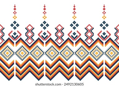 abstract Traditional geometric ethnic fabric pattern ornate elements with ethnic patterns design for textiles, rugs, clothing, sarong, scarf, batik, wrap, embroidery, print, curtain, carpet