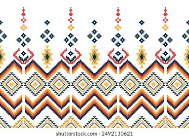 abstract Traditional geometric ethnic fabric pattern ornate elements with ethnic patterns design for textiles, rugs, clothing, sarong, scarf, batik, wrap, embroidery, print, curtain, carpet