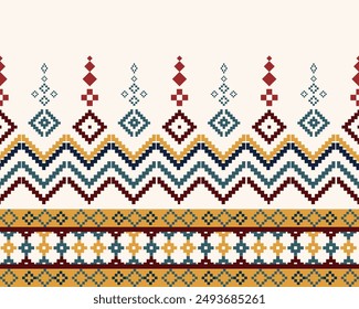 abstract Traditional geometric ethnic fabric pattern ornate elements with ethnic patterns design for textiles, rugs, clothing, sarong, scarf, batik, wrap, embroidery, print, curtain, carpe