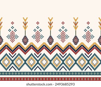 abstract Traditional geometric ethnic fabric pattern ornate elements with ethnic patterns design for textiles, rugs, clothing, sarong, scarf, batik, wrap, embroidery, print, curtain, carpe
