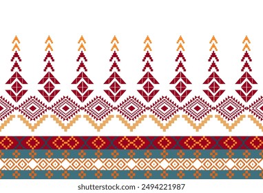 abstract Traditional geometric ethnic fabric pattern ornate elements with ethnic patterns design for textiles, rugs, clothing, sarong, scarf, batik, wrap, embroidery, print, curtain, carpe